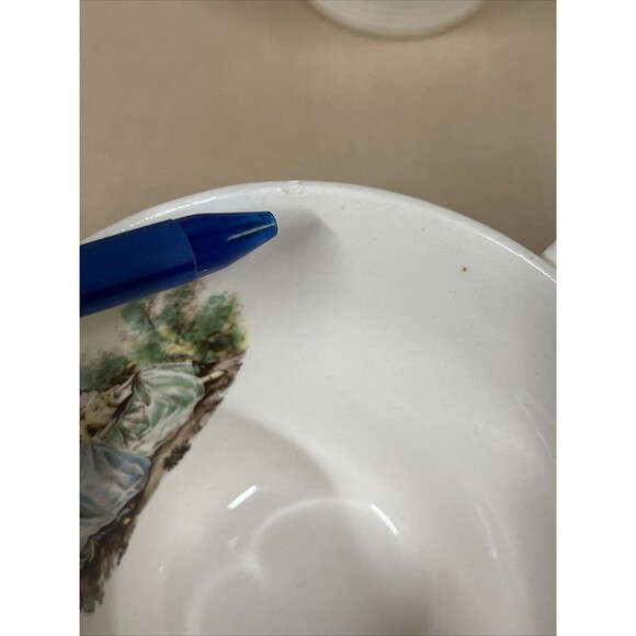 VTG American Limoges Triumph D'or Serenade 3 Cups & 4 Saucers 22K Gold READ - Picture 15 of 16